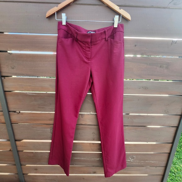 Express Editor Pants Burgundy Size 4R - Picture 1 of 7